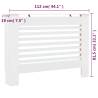 Stylish White Radiator Covers - 2 pcs MDF 112x19x81.5 cm