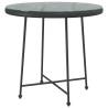 Stylish Black Dining Table Ø80 cm - Tempered Glass & Steel