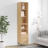 Highboard Sonoma Oak 34.5x34x180 cm Engineered Wood Colour sonoma oak Quantity in Package 1 Model 2 drawers 2 shelves 