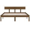 Honey Brown Solid Wood Bed Frame – 160x200 cm | HipoMarket