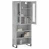 Elegant Highboard in Concrete Grey | 69.5x34x180 cm