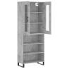 Elegant Highboard in Concrete Grey | 69.5x34x180 cm