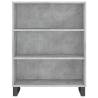 Elegant Highboard in Concrete Grey | 69.5x34x180 cm