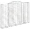 Arched Gabion Baskets: 3 pcs Galvanised Iron Garden Barriers