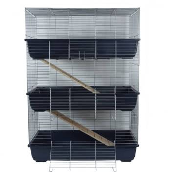 @Pet 3-Layer Rabbit Cage Blue - Cozy Home for Your Bunnies