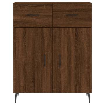 Stylish Highboard Brown Oak - 69.5x34x180 cm Design