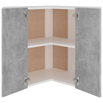 Hanging Corner Cabinet Concrete Grey - 57x57x60 cm | HipoMarket