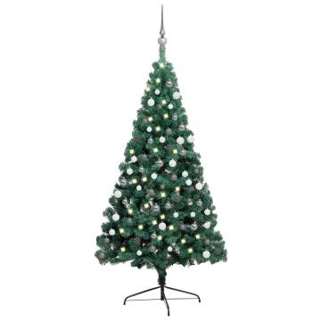 Artificial Half Pre-lit Christmas Tree with Ball Set - 150 cm