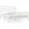 White Solid Wood Pine Bed Frame 160x200 cm - Modern Design