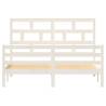 White Solid Wood Pine Bed Frame 160x200 cm - Modern Design