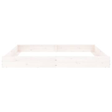 White Square Solid Wood Pine Sandbox with Seats | HipoMarket