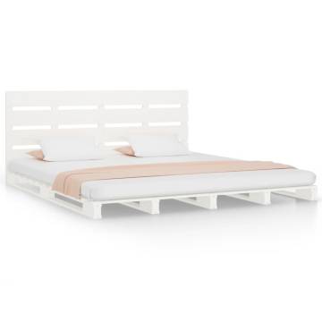 White Solid Wood Bed Frame 120x200 cm - Modern Design