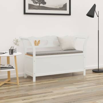 Bench White 107x45x75.5cm Solid Wood Fir - Durable Storage Solution