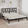 Bed Frame Black Solid Wood 200x200 cm Colour black Size 200 x 200 cm 