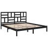 Black Solid Wood Bed Frame 200x200 cm - Modern Design