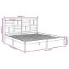 Black Solid Wood Bed Frame 200x200 cm - Modern Design