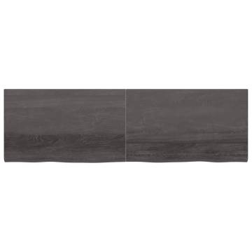 Dark Brown Solid Wood Bathroom Countertop 200x60 cm