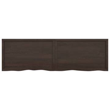 Dark Brown Solid Wood Bathroom Countertop 200x60 cm