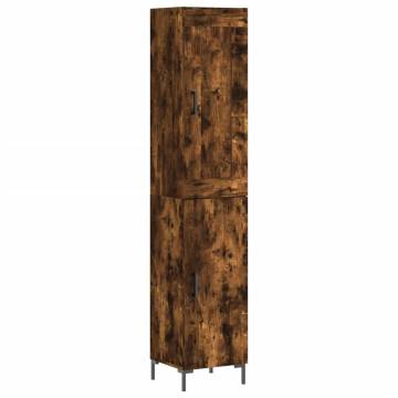 Elegant Highboard in Smoked Oak - 34.5x34x180 cm