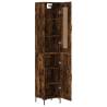 Elegant Highboard in Smoked Oak - 34.5x34x180 cm