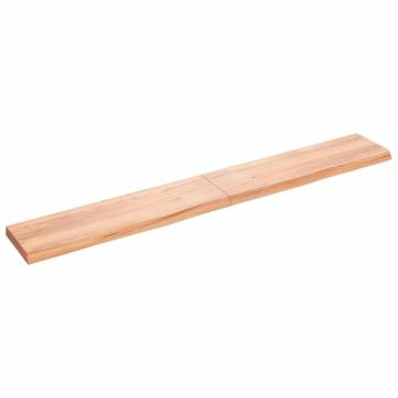 Light Brown Wall Shelf - Solid Oak, 220x30x(2-6) cm | HipoMarket