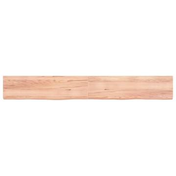 Light Brown Wall Shelf - Solid Oak, 220x30x(2-6) cm | HipoMarket