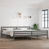 Bed Frame Grey Solid Wood 200x200 cm Colour grey Size 200 x 200 cm 