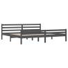 Grey Solid Wood Bed Frame 200x200 cm - Modern Design