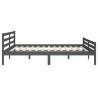 Grey Solid Wood Bed Frame 200x200 cm - Modern Design