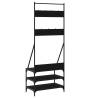 Stylish Black Clothes Rack with Shoe Storage - 70x40x184 cm