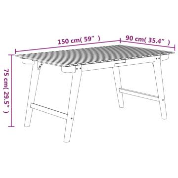 Garden Table 150x90x75 cm - Solid Acacia Wood for Outdoor Use