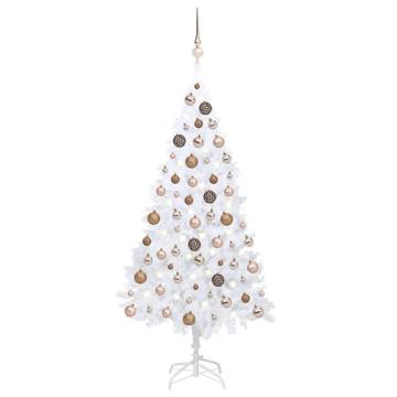 120cm White Pre-lit Christmas Tree with Ball Set | HipoMarket