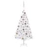 Artificial Pre-lit Christmas Tree with Ball Set White 120 cm PVC Colour white and rose Size 120 x 60 cm Quantity in Package 1 Number of Branch Tips 