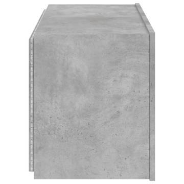 TV Wall Cabinet with LED Lights - Concrete Grey 80x35x41 cm