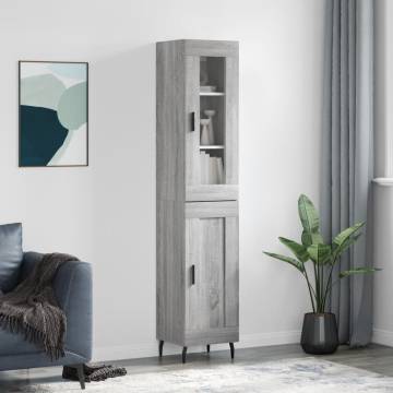 Stylish Highboard Grey Sonoma | 34.5x34x180 cm