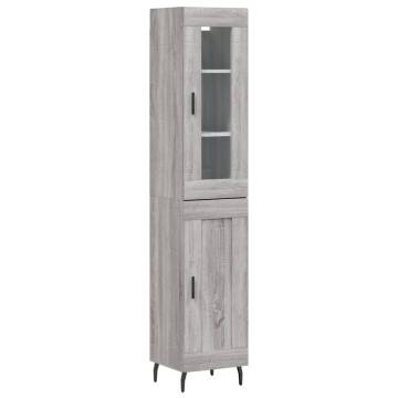 Stylish Highboard Grey Sonoma | 34.5x34x180 cm