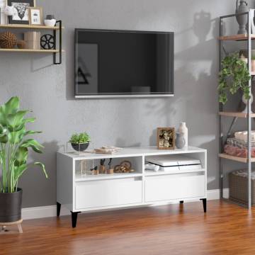 High Gloss White TV Cabinet - Stylish Storage Solution