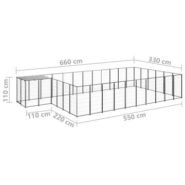 Durable Steel Dog Kennel - 19.36 m² Outdoor Play Paradise