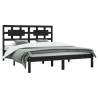 Black Solid Wood Pine Bed Frame 180x200 cm - Super King Size