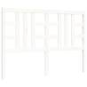 White Bed Frame with Headboard - 160x200 cm Solid Wood