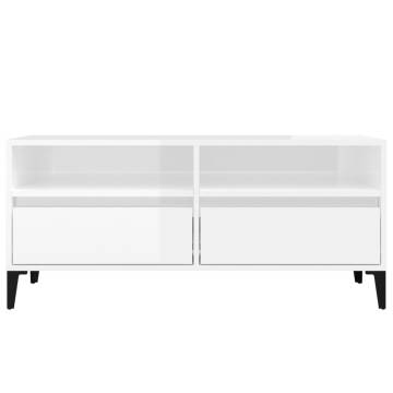 High Gloss White TV Cabinet - Stylish Storage Solution