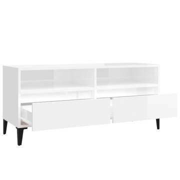 High Gloss White TV Cabinet - Stylish Storage Solution