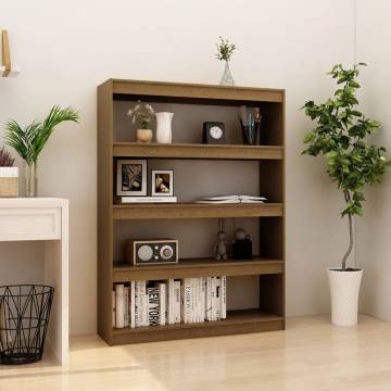 Book Cabinet/Room Divider - Honey Brown Pinewood 100x30x135.5 cm