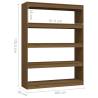 Book Cabinet/Room Divider - Honey Brown Pinewood 100x30x135.5 cm