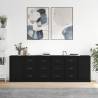 Sideboards 3 pcs Black Engineered Wood Colour black Quantity in Package 3 