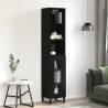 Highboard Black 34.5x34x180 cm Engineered Wood Colour black Quantity in Package 1 Model 1 glass door 