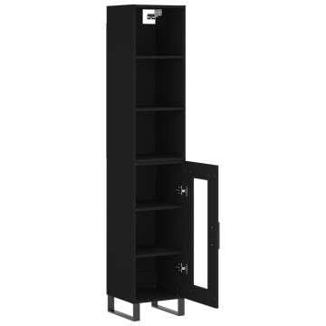 Stylish Highboard Black 34.5x34x180 cm - Hipomarket UK