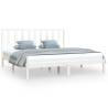 White Solid Wood Pine Bed Frame 200x200 cm - Classic Design