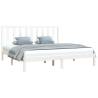 White Solid Wood Pine Bed Frame 200x200 cm - Classic Design