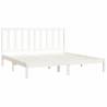 White Solid Wood Pine Bed Frame 200x200 cm - Classic Design